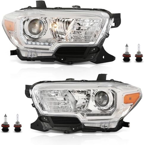 G-PLUS LED Headlights Assembly, Compatible with 1999-2002 Chevy Silverado,Fit 2000-2006 Chevy Tahoe/Suburban 1500 2500,Bumper Headlamps Smoky Lens Black Housing Amber Reflector Left & Right in Kuwait