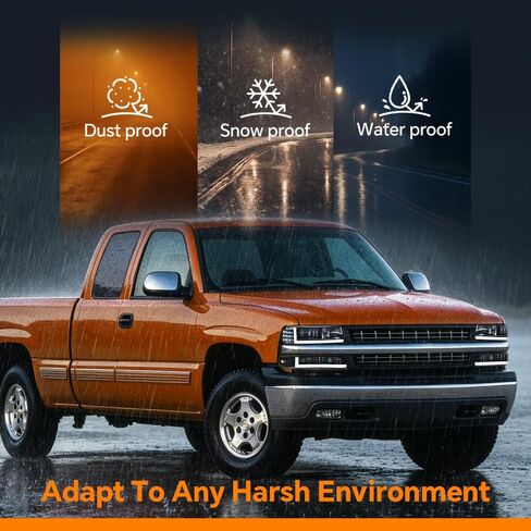 G-PLUS LED Headlights Assembly, Compatible with 1999-2002 Chevy Silverado,Fit 2000-2006 Chevy Tahoe/Suburban 1500 2500,Bumper Headlamps Smoky Lens Black Housing Amber Reflector Left & Right in Kuwait