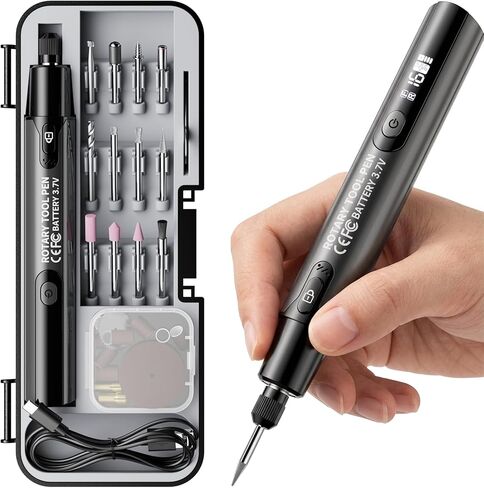 LIVIKEY Upgraded High-Speed Engraving Pen, Lightweight & Durable, 6-Speed Adjustable Precision Tool for DIY Craft, Keychains, Glass & Personalized Art (Gray) in Saudi Arabia