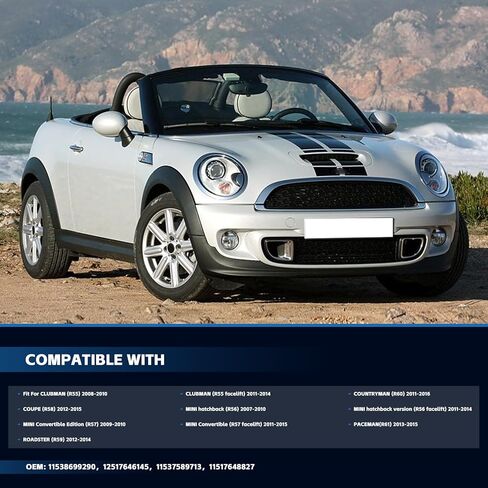 11538699290 مجموعة ترموستات للسيارة مكونة من 4 قطع متوافقة مع MINI R55 R60 R58 R56 R57 R59 استبدال # 12517646145 11537589713 11517648827 902-812 in Kuwait