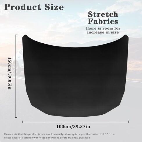 Car Hood Cover Stretchable Hood Covers for Cars Black Car Hood Protector Car Decor Half Car Cover for Car Hood Banner Replacement in Kuwait