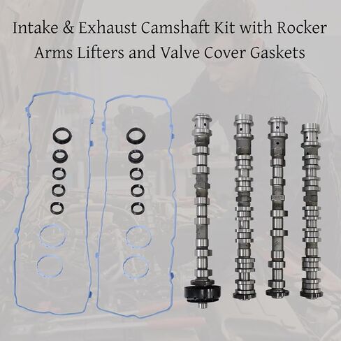 3.6L Intake & Exhaust Camshaft Kit with Rocker Arms Lifters and Valve Cover Gaskets Compatible with 2016-2024 Dodge Chrysler Jeep Ram 3.6L Pentastar V6 Engine Replace 5047912AC 5047913AC in Saudi Arabia