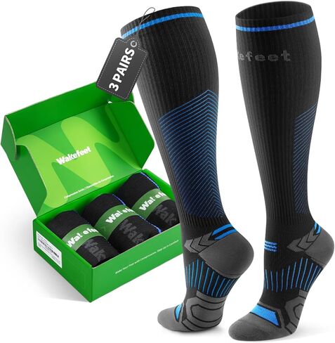 Compression Socks Men & Women 3 Pairs, 20-30mmHg Knee High Socks, Compression stockings Sports, Running, Fitness in Saudi Arabia