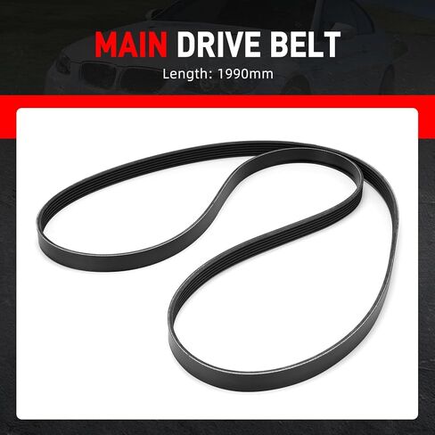 Bevinsee Serpentine Belt Replacement for 6PK1990 11287628650 Compatible with N52 Engine E90 E92 325i 328i 330i 128i 328i xDrive 323i 528i X3 X5 328xi 528xi 525i 525xi 530i 530xi 330xi 1990mm Black in Kuwait