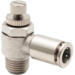 25bar 10/12mm Tube SL Copper Elbow Speed-Adjusting One-Way Flow-limiting Throttle Valve 1/2 1/4 Male Metal Pipe Connector(12mm,1/4") in Saudi Arabia