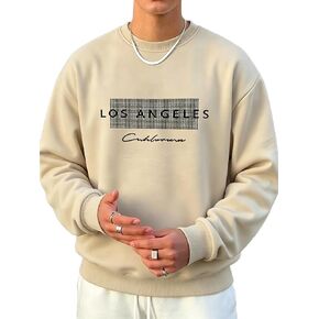 GORGLITTER Men's Los Angeles Sweatshirt Crewneck Oversized Long Sleeve Pullover Top in Saudi Arabia