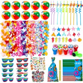 140 PCS Pool Party Favors and Beach Toys for Kids 4-8 8-12, Summer Pool Toys for Kids with Beach Balls, Sunglasses, Crystal Shells, More for Pool Birthday Party Favors End of Year Student Gifts in Saudi Arabia