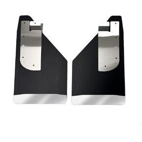 No Drill, Specific Design Front Mud Flaps for the 2017-2026 Super Duty F250, F350, F450 and F550 Pickup with Stainless Steel Weights Pre-Installed; 12" W x 20.5" H in Saudi Arabia