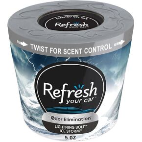Refresh Your Car! Car Air Freshener, Odor Eliminator, Dual Scent Gel Can, Lightning Bolt/Ice Storm Scent, 5 Oz in Saudi Arabia