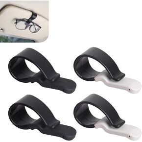 WZP 4PCS Visor Clips for Cars, Sun Visor Clip, Visor Sunglasses Holder Clip with Silicone Non Slip Pad, Vehicle Visor Organize Accessories for Pen Glasses Card Pen Ticket (Black&White) in Kuwait
