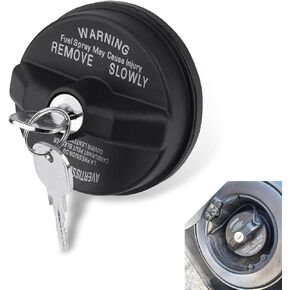 Car Locking Gas Cap, Fuel Tank Cap with 2 Keys, ABS Plastic Sealing Replacement OEM#05278655AB, 5278655AB, Compatible with 2000-2020 Dodge Chrysler Ram Jp JK TJ(Black) in Kuwait