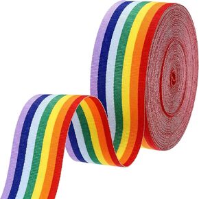 Rainbow Woven Webbing 1 Inch Wide 20M Continuous Roll, Sewing, Bag Straps, DIY Crafts and Decorative Projects in Saudi Arabia