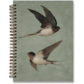 Dejfel Vintage Cute Bird Cherry Notebook Journal,Cottagecore Bird Diary Gifts, Journaling Writing Pad for Bird Lover Women Work Office School Supplies, Spiral Notebook 5.5x8.3 in Saudi Arabia