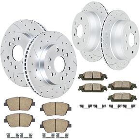 Acinoparts Front and Rear Brake Kit Drilled and Slotted Brake Rotors Ceramic Brake Pads Fit for Chevrolet Avalanche Silverado 1500 Suburban 1500 Tahoe GMC Sierra 1500 Yukon Cadillac Escalade ESV EXT in Saudi Arabia