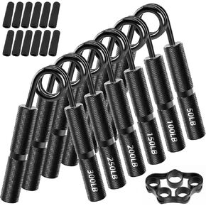Hand Grip Strengthener Set, 6-Pack 50LB to 300LB Hand Grips Finger Strengthener, Heavy-Duty Grip Strength Trainer with Protective Foam for Forearm Exercise, Hand Gripper, Hand Therapy, Ideal for Home Gym and Muscle Building in Saudi Arabia