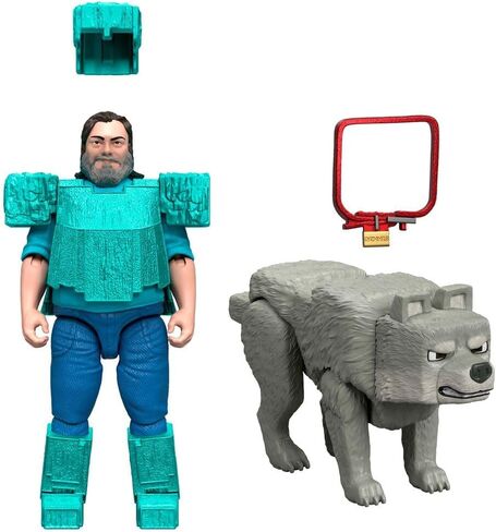 Mattel Minecraft 4 بوصة فيلم A Minecraft Steve in Diamond Armor مع أفضل وولف دينيس للرجال in Kuwait