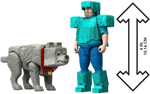 Mattel Minecraft 4 بوصة فيلم A Minecraft Steve in Diamond Armor مع أفضل وولف دينيس للرجال in Kuwait