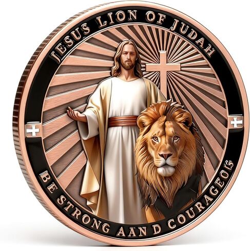 Lion of Judah Challenge Coin – Christian Pocket Token of Strength & Faith, Zinc Alloy Medallion, Spiritual Gift & Daily Reminder in Saudi Arabia