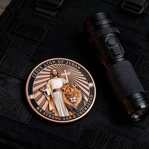 Lion of Judah Challenge Coin – Christian Pocket Token of Strength & Faith, Zinc Alloy Medallion, Spiritual Gift & Daily Reminder in Saudi Arabia