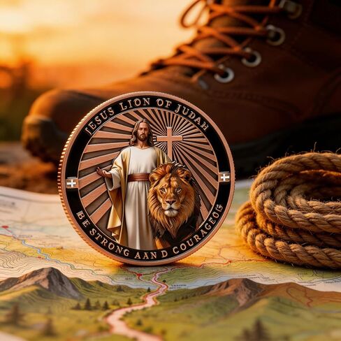 Lion of Judah Challenge Coin – Christian Pocket Token of Strength & Faith, Zinc Alloy Medallion, Spiritual Gift & Daily Reminder in Saudi Arabia