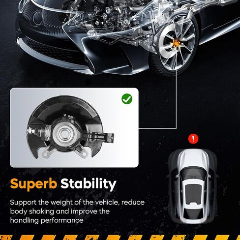 مجموعة محور تحمل عجلة القيادة الأمامية اليمنى لسيارة Honda Civic L4 1.7L 2001-2002 يستبدل #698-478 698478 51210S5AJ10 45255S01A00، جانب الركاب in Kuwait