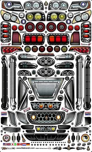 FIRE BRAND RC® Remix™ Off-Road Body RC Decals - Multi-Fit Vinyl Sheet (8.5" x 14") - Fits 1:10 Scale RC Truck or Buggy - Die-Cut for Easy Application in Saudi Arabia