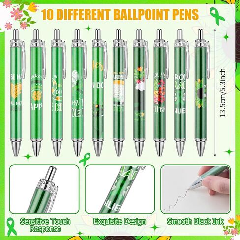 Eaasty 30 Sets Mental Health Awareness Month Gifts, 120 Pcs Green Ribbon Bulk Kit with Notebooks, Pens, Bookmarks & Bags for Employee Wellness, Community Events & Support Groups in Kuwait