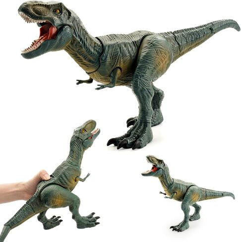 Big Dilophosaurus Dinosaur Toys - 14", Dilophosaurus Action Figure with 2 Function Buttons and Movable Joints, Realistic Dinosaurs Figures for Kids, Dilophosaurus Toy for Boys & Girls in Saudi Arabia
