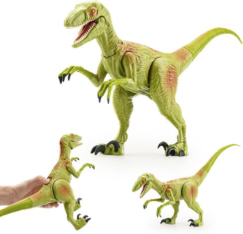 Big Dilophosaurus Dinosaur Toys - 14", Dilophosaurus Action Figure with 2 Function Buttons and Movable Joints, Realistic Dinosaurs Figures for Kids, Dilophosaurus Toy for Boys & Girls in Saudi Arabia