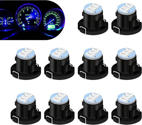 10PCS AC Climate Heater Control LED Lights, 12V 6500K 3528 3SMD Dashboard Bulbs Kit, Plug & Play T4.2 Instrument Panel Indicator Light Replacement Bulbs, for Most Cars (Blue) in Kuwait