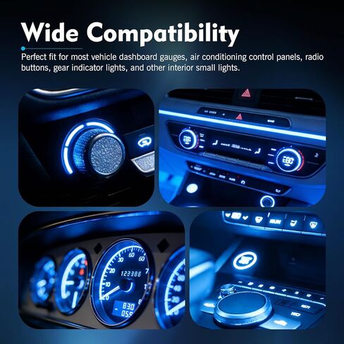 10PCS AC Climate Heater Control LED Lights, 12V 6500K 3528 3SMD Dashboard Bulbs Kit, Plug & Play T4.2 Instrument Panel Indicator Light Replacement Bulbs, for Most Cars (Blue) in Kuwait