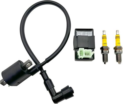 Racing 6 pin AC CDI Box + Ignition Coil + 2*D8TC Spark Plug for CG 125cc 150cc Scooter ATV Go Kart Moped Quad Pit Dirt Bike (Black) in Saudi Arabia