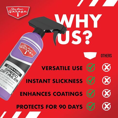 Jay Leno’s Garage Ceramic Speed Detailer Spray Quick Car Detailer for Cars Trucks Motorcycles and Watercraft Enhances Gloss Slickness Hydrophobic Protection Boosts Ceramic Coatings (16 OZ (Pack of 2)) in Saudi Arabia