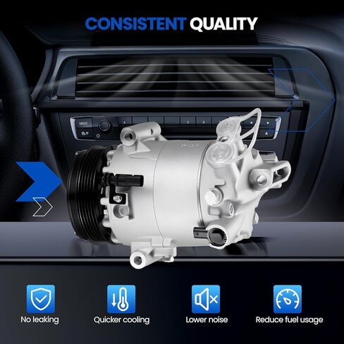 158275 Air Conditioning A/C Compressor with Clutch Compatible with Chevrolet Colorado 2017-2020, for Equinox 2018-2020, Compatible with GMC Canyon 2017-2020, for Terrain 2018-2020 in Kuwait