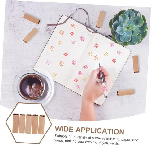 IMIKEYA 5pcs Multi-Function Planner Stamp Natural Wood Flower Stamps for Crafting Boys and Girls Activities and Pottery Projects Creative Design for Lasting Fun in Kuwait