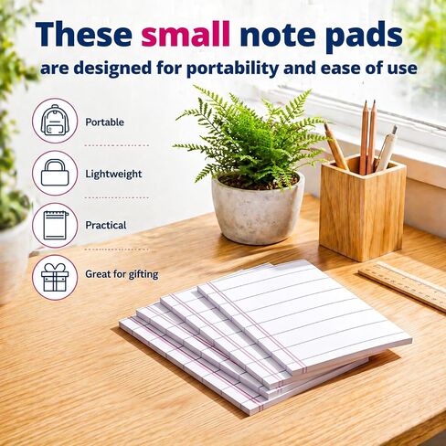 Eaasty 3 Pack Lined Note Pads 4x6 Inch, Self-Adhesive Lined Sticky Notes for Office, Study, Home Desk Organization and to-do Lists, 50 Sheets Per Pad in Kuwait