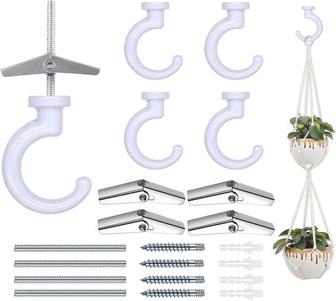 Large Swag Ceiling Hooks Heavy Duty Swag Hook with Hardware for Hanging Plants Ceiling Installation Cavity Wall Fixing (2 Sets, Antique Brass) in Saudi Arabia
