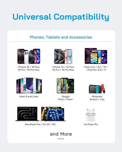 i Phone 15 Charger Fast Charging 3-Pack, 20W USB C Charger Block with 6Ft USB-C to USB-C Charger Cord Compatible with i Phone 15/15 Pro/15 Plus/15 Pro Max, i Pad Pro 12.9" 5/4/3, i Pad Pro 11" & More in Saudi Arabia