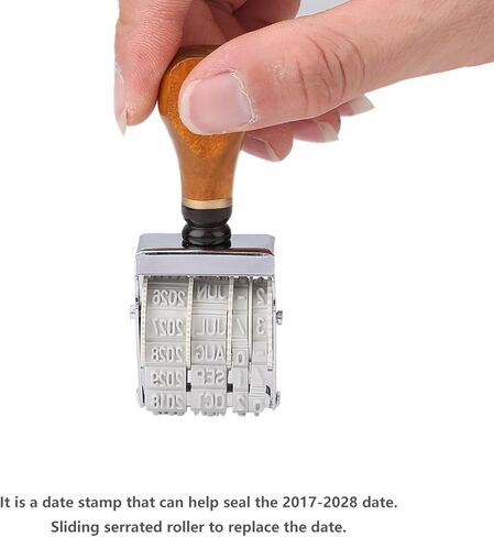Roller Date Stamp, Wooden Date Stamper Retro Roller Number Stamp Vintage Stamper for DIY Craft Card Making Planner Scrapbooking in Saudi Arabia