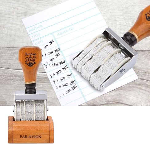 Roller Date Stamp, Wooden Date Stamper Retro Roller Number Stamp Vintage Stamper for DIY Craft Card Making Planner Scrapbooking in Saudi Arabia