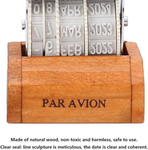 Roller Date Stamp, Wooden Date Stamper Retro Roller Number Stamp Vintage Stamper for DIY Craft Card Making Planner Scrapbooking in Saudi Arabia