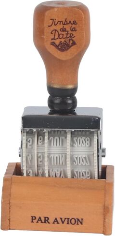 Roller Date Stamp, Wooden Date Stamper Retro Roller Number Stamp Vintage Stamper for DIY Craft Card Making Planner Scrapbooking in Saudi Arabia