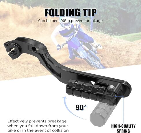 NICECNC Folding ATV Gear Shift Lever Compatible with Yamaha Raptor 700R 2013 2014 2015 2016 2017 2018 2019 2020-2026, Billet Aluminum CNC Machined, Package Included 1x Shift Level Pedal Black in Kuwait