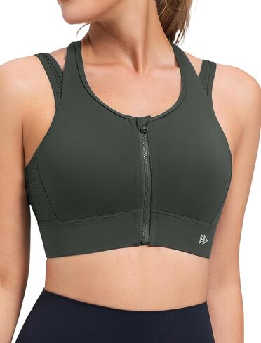 Yvette Mesh Sports Bras for Women High Impact Moisture Wicking Racerback Sports Bra Molded Cup for Running Plus Size White in Kuwait