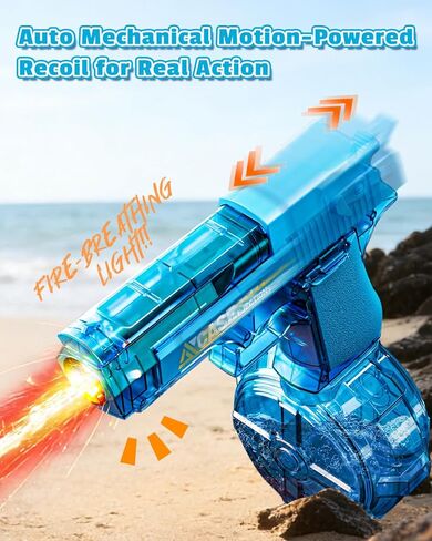 Electric Water Gun for Kids & Adults, Automatic Squirt Gun with LED Lights, High Capacity Water Tank, Rechargeable/Powerful Continuous Firing Water Blaster for Summer Pool Beach Outdoor Toys in Saudi Arabia