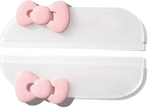 2Pcs 18.5 x 7.5cm Car Side Mirror Rain Cover, PVC Car Rearview Mirror Rain Eyebrow, Cartoon Cute Streamline Mirror Rain Visor Eyebrow with Pink Bow for Cars and Others in Kuwait