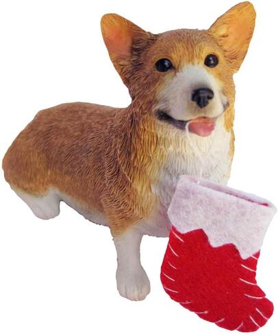Sandicast Red Pembroke Welsh Corgi Sculpture, Sitting, Small Size in Saudi Arabia