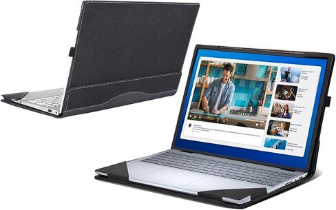 حافظة كمبيوتر محمول لجهاز Dell Pro 16 Laptop PC16250 PC16255 [غير متوافقة مع أي طراز آخر]، لجهاز Dell 16 Laptop DC16250 DC16251 PU من جلد البولي يوريثان داخل الجيب (رمادي داكن) in Kuwait