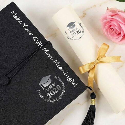 100 عبوة من ملصقات التخرج من فئة 2026، أختام من رقائق الفضة الشفافة، ملصقات معدنية لأغلفة الدعوات، هدايا الحفلات، فئة من 2026 ديكورات، 1.5 بوصة in Kuwait