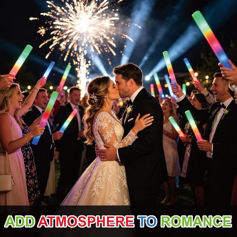 12 Pack LED Light Up Foam Wands, 3 Modes Colorful Flashing Cheering Sticks, Bulk Party Decorations for Christmas, Concert, Sports Game, Birthday, Wedding, Halloween Festival Supplies-Party Favors in Saudi Arabia
